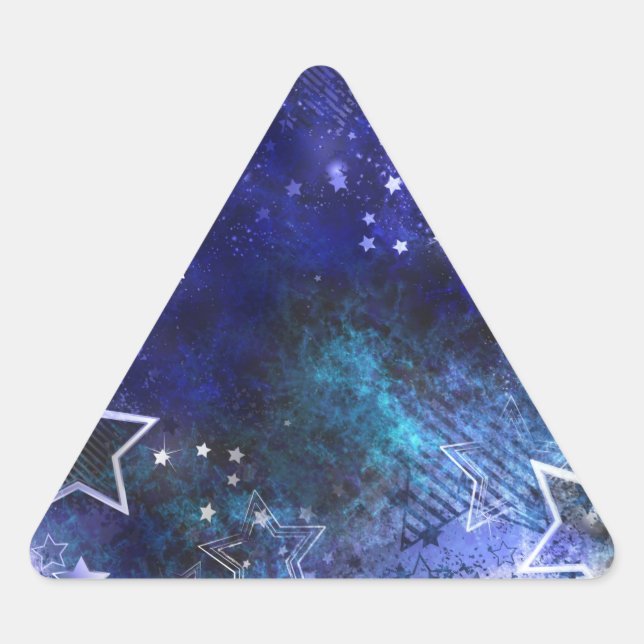 Adesivo Triangular Fundo de Espaço com Estrelas (Frente)