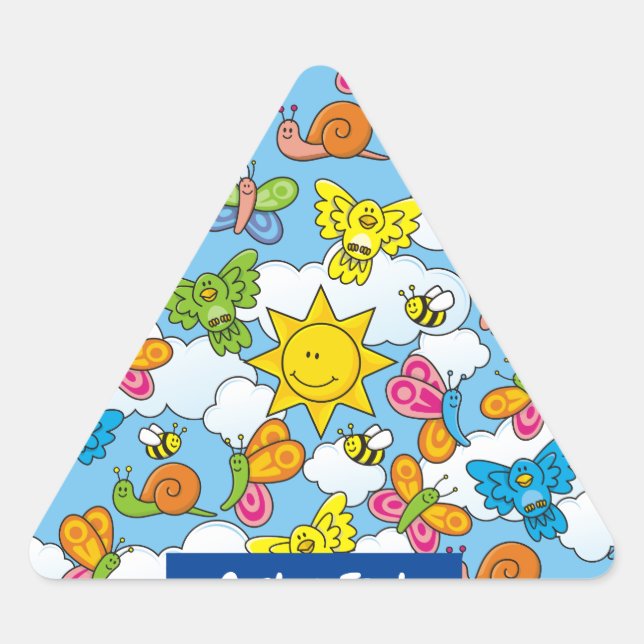Adesivo Triangular Fundo dos Animais Bebês (Frente)