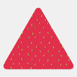 Adesivo Triangular Fundo engraçado de morango vermelho