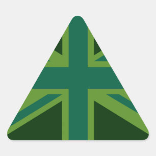 Adesivo Triangular Fundo verde do estilo da bandeira de Union Jack da
