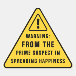 Adesivo Triangular Funny Party Warning Sticker | Yellow Caution Sign 