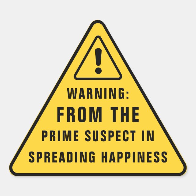 Adesivo Triangular Funny Party Warning Sticker | Yellow Caution Sign  (Frente)