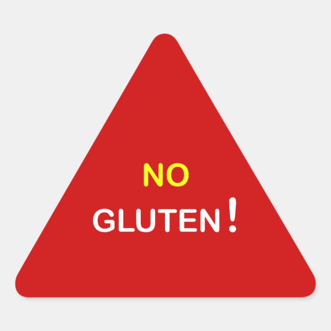 Adesivo Triangular g3 - Alerta de Comida ~ SEM GLUTEN. (Frente)