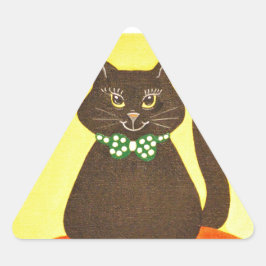 Adesivo Triangular Gatinho de Gatinho Halloween