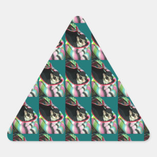 Adesivo Triangular Geleira de açúcar Vestindo chapéu