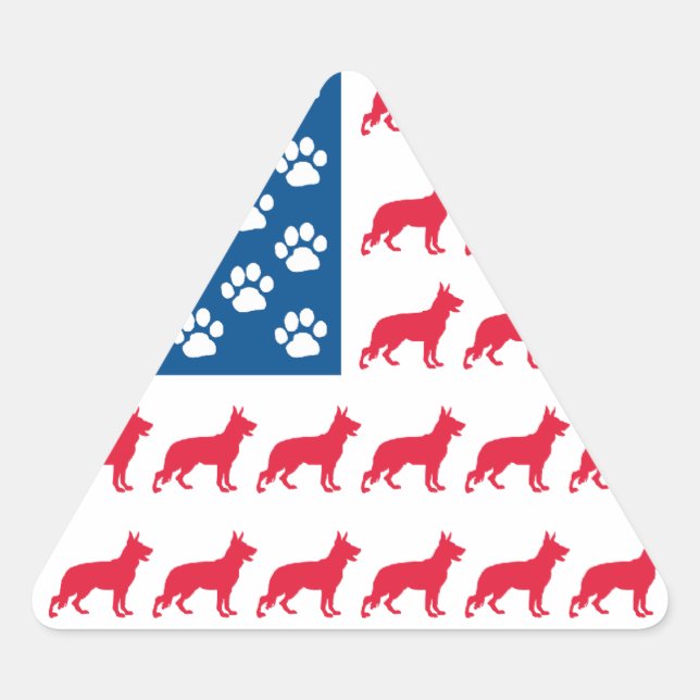 Adesivo Triangular German shepherd patrióticos (Frente)