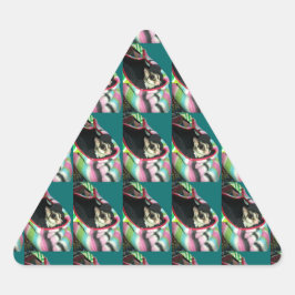 Adesivo Triangular Glider de Açúcar Vestindo Chapéu