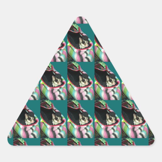 Adesivo Triangular Glider de Açúcar Vestindo Chapéu (Frente)