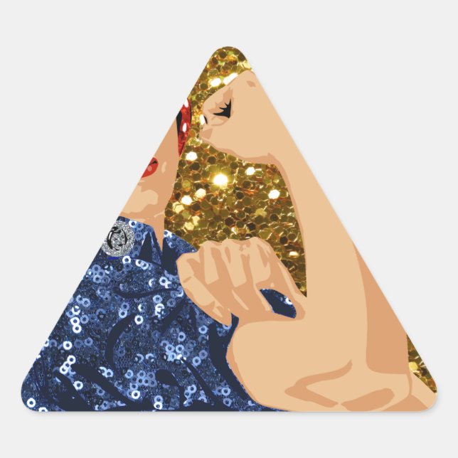 Adesivo Triangular glitter rosie, o rivete (Frente)