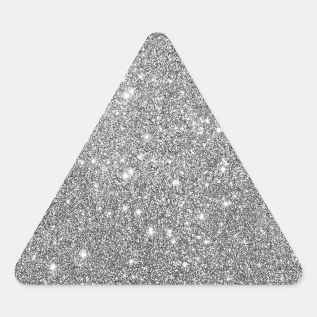 Adesivo Triangular Glitter Silver Elegante (Frente)