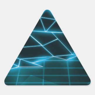 Adesivo Triangular gráfico de videogame retrô dos anos 80 Neon Azul