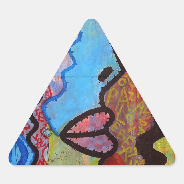 Adesivo Triangular Grafite Abstrato colorido (Frente)