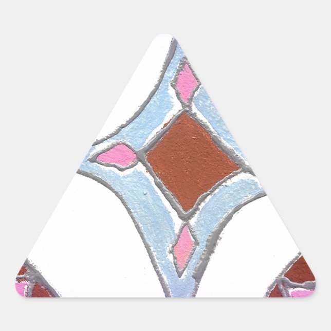 Adesivo Triangular "Gratidão Paz Amor Unir" Mandala Art Impressão (Frente)