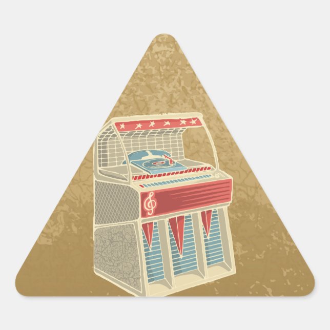 Adesivo Triangular Grunge Jukebox (Frente)