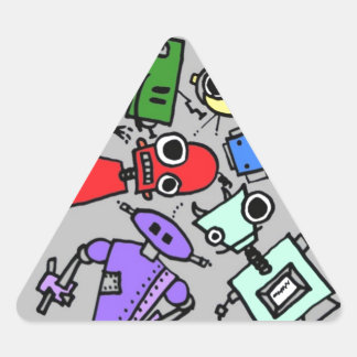 Adesivo Triangular Grupo de robôs 4