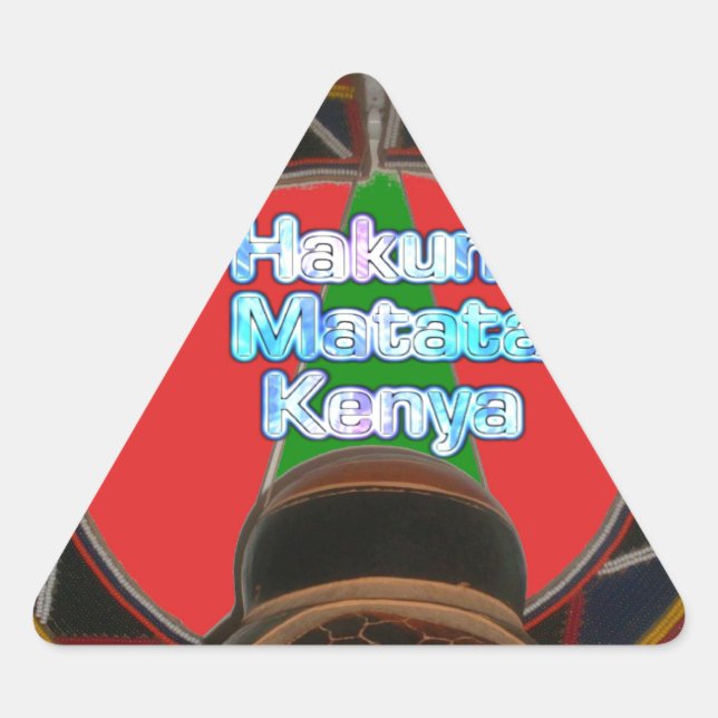 Adesivo Triangular Hakuna Matata Kenya Art Impressão (Frente)