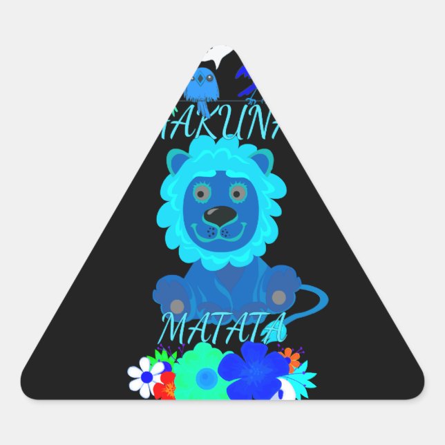 Adesivo Triangular Hakuna Matata Lion Art Impressão (Frente)