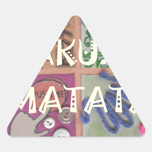 Adesivo Triangular Hakuna Matata - Sinal de Arte Impressão (Frente)