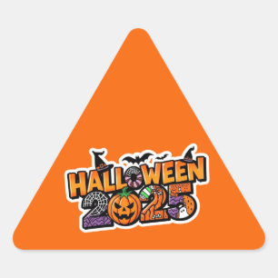 Adesivo Triangular Halloween 2025 Magia – Abóbora Festiva
