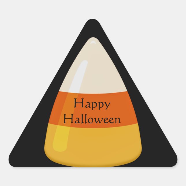 Adesivo Triangular Halloween Candy Corn (Frente)