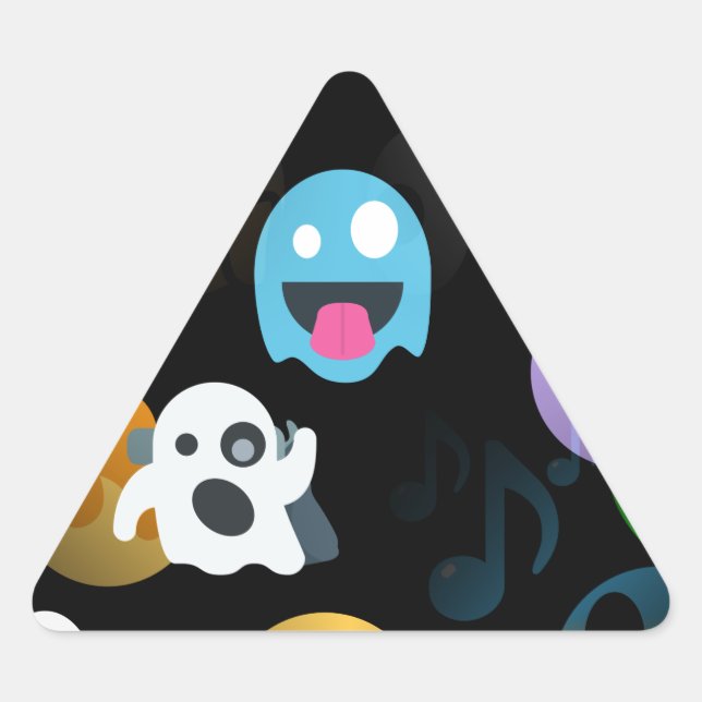 Adesivo Triangular halloween emojis (Frente)