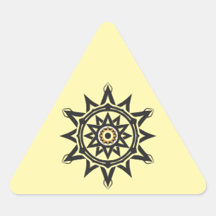 Adesivo Triangular Harmonia Eterna Mandala - Geometria divina em Dour