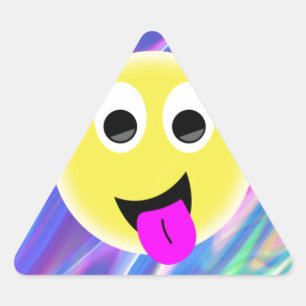 Adesivo Triangular holograma de emoji