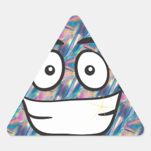 Adesivo Triangular holograma poop emoji