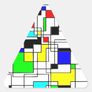 Adesivo Triangular Homenagem Aleatória A Mondrian