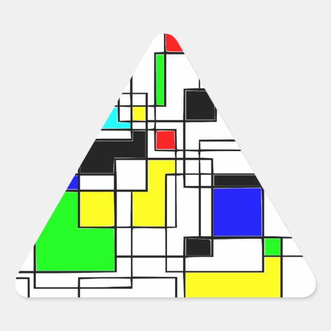 Adesivo Triangular Homenagem Aleatória A Mondrian (Frente)
