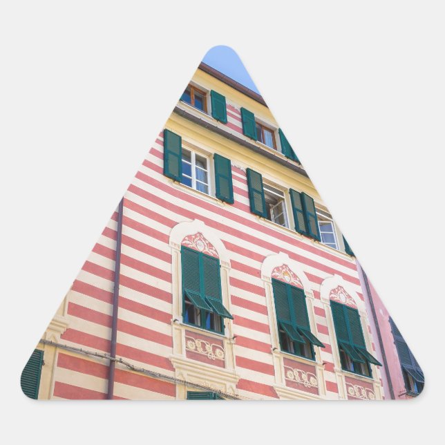 Adesivo Triangular House facades Monterosso Cinque Terre Liguria Ital (Frente)