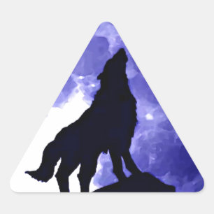 Adesivo Triangular Howling Wolf & Fullmoon