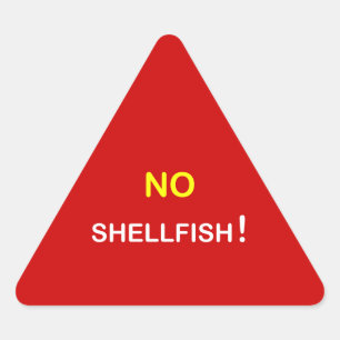 Adesivo Triangular i3 - ~ alerta da comida NENHUM MARISCO