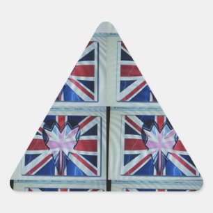 Adesivo Triangular I Love England Art Impressão