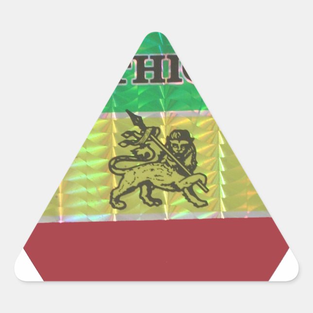 Adesivo Triangular I Love Heart Etiópia: Flag Art Motif (Frente)