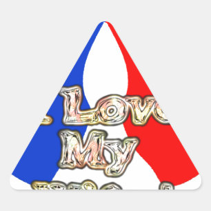Adesivo Triangular "I Love My Wife" Art Impressão