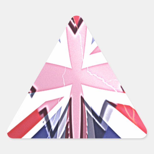 Adesivo Triangular "I Love UK" Art Impressão (Frente)