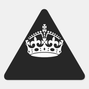Adesivo Triangular Ícone Manter Calma Coroa em Preto