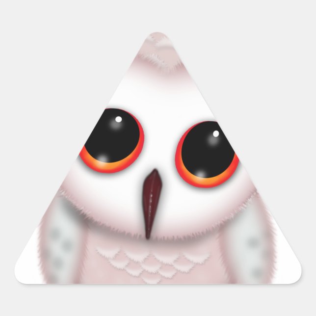 Adesivo Triangular Ilustração de Coruja Pequenina Fofa (Frente)