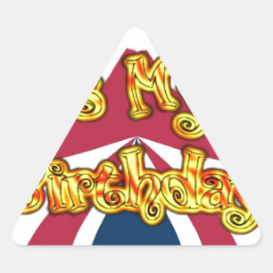 Adesivo Triangular Impressão Artística de Presentes de Aniversário Br