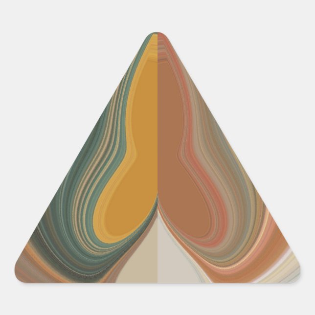 Adesivo Triangular Impressão de Arte Abstrata Retro (Frente)