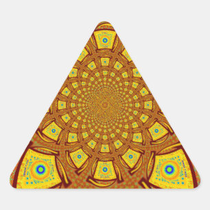 Adesivo Triangular Impressão de Arte Caleidoscópio Dourado