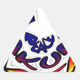 Adesivo Triangular impressão de Arte Circular "Peace Hakuna Matata"