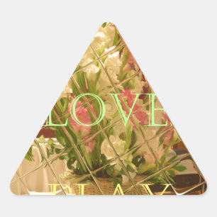 Adesivo Triangular Impressão de Arte de Flores Refletidas