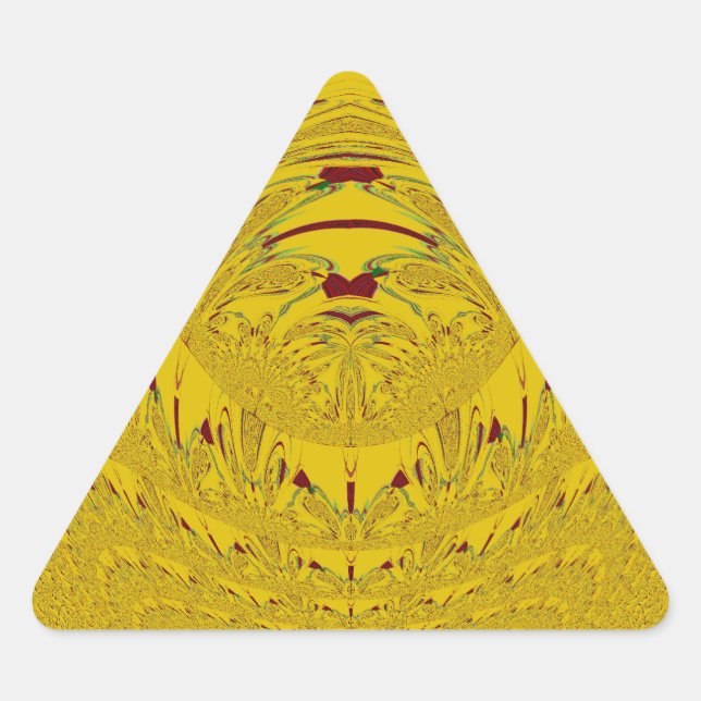 Adesivo Triangular Impressão de Arte de Leão ouro (Frente)