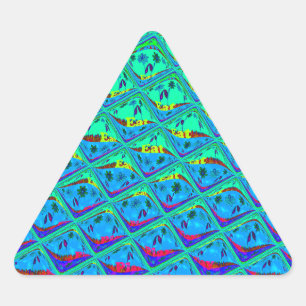 Adesivo Triangular Impressão de Arte de Motif Azul Italiano