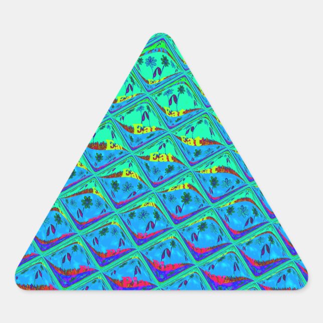 Adesivo Triangular Impressão de Arte de Motif Azul Italiano (Frente)