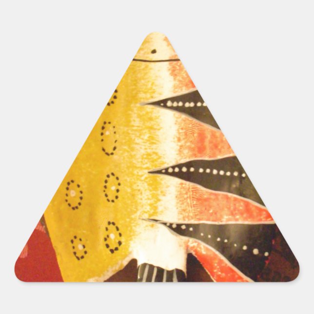 Adesivo Triangular Impressão de Arte de Peixe de Barba Tigre com Sens (Frente)