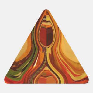 Adesivo Triangular Impressão de Arte de Redemoinho de Tons Terrosos A