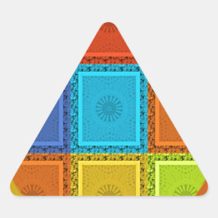Adesivo Triangular Impressão de Arte de Redemoinho Xadrez